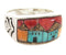 Multicolor Silver Native American Design Ring Size 10-3/4 YS67189